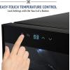 imageIvation 12 Bottle Red And White Wine Thermoelectric Wine CoolerChiller Counter Top Wine Cellar with Digital Temperature Display Freestanding Refrigerator Smoked Glass Door Quiet Operation FridgeBlack