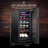 imageIvation 18 Bottle Compressor Wine Cooler Refrigerator wLock  Large Freestanding Wine Cellar For Red White Champagne or Sparkling Wine  41f64f Digital Temperature Control Fridge Stainless SteelBlack