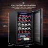 imageIvation 24 Bottle Compressor Wine Cooler Refrigerator wLock  Large Freestanding Wine Cellar For Red White Champagne or Sparkling Wine  41f64f Digital Temperature Control Fridge Stainless SteelBlack