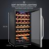 imageIvation 28 Bottle Compressor Wine Cooler Refrigerator wLock  Large Freestanding Wine Cellar For Red White Champagne or Sparkling Wine  41f64f Digital Temperature Control Fridge Glass Door BlackStainless Steel