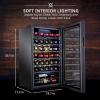 imageIvation 34 Bottle Compressor Wine Cooler Refrigerator wLock  Large Freestanding Wine Cellar For Red White Champagne or Sparkling Wine  41f64f Digital Temperature Control Fridge Glass Door BlackBlack