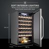 imageIvation 34 Bottle Compressor Wine Cooler Refrigerator wLock  Large Freestanding Wine Cellar For Red White Champagne or Sparkling Wine  41f64f Digital Temperature Control Fridge Glass Door BlackStainless Steel