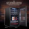 imageIvation 43 Bottle Dual Zone Wine Cooler Refrigerator wLock  Large Freestanding Wine Cellar For Red White Champagne ampamp Sparkling Wine  41f64f Digital Temperature Control Fridge Glass Door BlackBlack