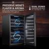 imageIvation 43 Bottle Dual Zone Wine Cooler Refrigerator wLock  Large Freestanding Wine Cellar For Red White Champagne ampamp Sparkling Wine  41f64f Digital Temperature Control Fridge Glass Door BlackBlack