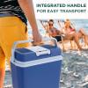 imageIvation Electric Cooler ampamp Warmer with Handle  24 L Portable Thermoelectric Fridge for Vehicles ampamp Trucks 110V AC Home Power Cord ampamp 12V Car Adapter for Camping Travel ampamp PicnicsBlue