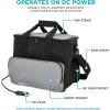 imageIvation Portable Electric Cooler Bag  15L Soft Sided Thermoelectric Travel Cooler with Shoulder Strap Storage Pocket ampamp DC 12V Plug in for Car Truck ampamp RV Camping