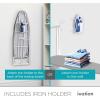 imageIvation WallMounted Ironing Board  Foldable 362 x 122 Sturdy Ironing Station for Home ampamp Apartments EasyRelease Lever Removable Cotton Cover Includes Mounting Hardware with Iron HolderWith Iron Holder