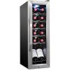 imageIvation 12 Bottle Compressor Wine Cooler Refrigerator wLock Large Freestanding Wine Cellar Fridge 41f64f Digital Temperature Control Glass Door BlackStainless Steel