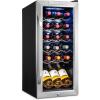 imageIvation 18 Bottle Compressor Wine Cooler Refrigerator wLock  Large Freestanding Wine Cellar For Red White Champagne or Sparkling Wine  41f64f Digital Temperature Control Fridge Stainless SteelStainless Steel