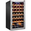 imageIvation 28 Bottle Compressor Wine Cooler Refrigerator wLock  Large Freestanding Wine Cellar For Red White Champagne or Sparkling Wine  41f64f Digital Temperature Control Fridge Glass Door BlackStainless Steel