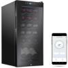 imageIvation 34 Bottle Compressor Wine Cooler Refrigerator with WiFi Smart App Control Cooling System  Large Freestanding Wine Cellar Fridge For Red White Champagne or Sparkling Black Glass Door ampamp Lock18 Bottle