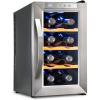 imageIvation 8 Bottle Thermoelectric Wine CoolerChiller  Stainless Steel  Counter Top Red ampamp White Wine Cellar wDigital Temperature Freestanding Refrigerator Smoked Glass Door Quiet Operation Fridge