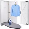 imageIvation WallMounted Ironing Board Cabinet with Farmhouse Door Foldable Ironing Storage Station for Home Apartment ampamp Small Spaces EasyRelease Lever White