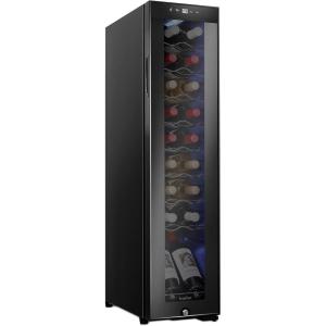 imageIvation 28 Bottle Dual Zone Compressor Wine Cooler Refrigerator wLock  Large Freestanding Wine Cellar For Red White Champagne Wine  41f64f Digital Temperature Control Fridge Glass Door Black18 Bottle
