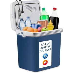 imageIvation Electric Cooler ampamp Warmer with Handle 27 Quart 25 L Portable Thermoelectric Fridge For vehicles ampamp Trucks 110V AC Home Power Cord ampamp 12V Car Adapter for Camping Travel ampamp Picnics