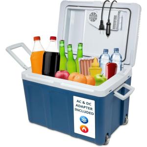 imageIvation Electric Cooler ampamp Warmer with Wheels ampamp Handle 48 Quart 45 L Portable Thermoelectric Fridge For vehicles ampamp Trucks 110V AC Home Power Cord ampamp 12V Car Adapter for Camping Travel ampamp Picnics